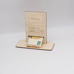 Geldgeschenk Geldautomat - aus Holz personalisiert