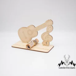 Geldgeschenk Gitarre - aus Holz personalisiert