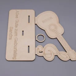 Geldgeschenk Gitarre - aus Holz personalisiert