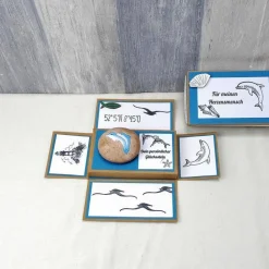 Geldgeschenk Glücksstein, Delfin, Geburtstagsgeschenk, Weihnachtsgeschenk, Glücksbringer, Gutschein, Geschenk für, 3