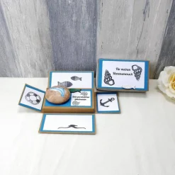 Geldgeschenk Glücksstein, Delfin, Geburtstagsgeschenk, Weihnachtsgeschenk, Glücksbringer, Gutschein, Geschenk für, 2