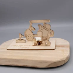 Geldgeschenk Golf - aus Holz personalisiert