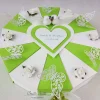 Geldgeschenk, Gutscheinverpackung - Hochzeitstorte Torte SCHMETTERLINGE Maigrün-Weiß Geldgeschenk