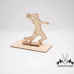 Geldgeschenk Handball - aus Holz personalisiert