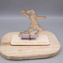 Geldgeschenk Handball - aus Holz personalisiert