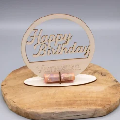 Geldgeschenk Happy Birthday - aus Holz personalisiert