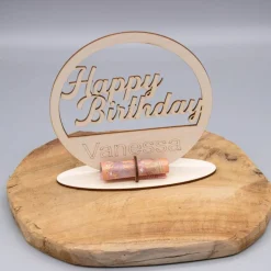 Geldgeschenk Happy Birthday - aus Holz personalisiert