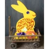 Geldgeschenk HASERL IM LEITERWAGEN zu Ostern Holzosterhase in einem kleinen Leiterwagen, bemalt mit Acrylfarben