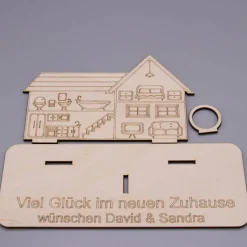 Geldgeschenk Haus- aus Holz personalisiert