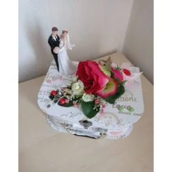Geldgeschenk Hochzeit – Koffer mit Schlüssel zum Glück & Tauben | Geschenkbox für Brautpaar