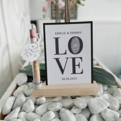 Geldgeschenk Hochzeit | QrCode Geschenkkarte inkl. Reagenzglas und Kartenständern | Verliebt Verlobt Verheiratet | LOVE