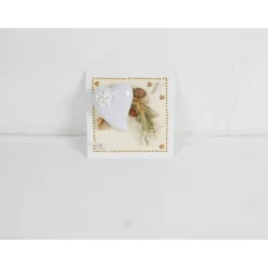 Geldgeschenk Hochzeit, Hochzeitsgeschenk, mit großem Herz aus Keramik, beige braun