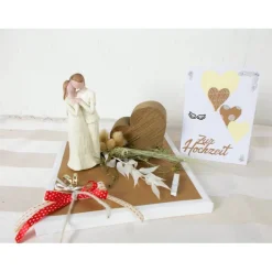 Geldgeschenk Hochzeit, Hochzeitsgeschenk, Glückwunschkarte, mit Holzherz