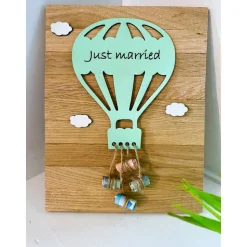 Geldgeschenk, Hochzeit, Hochzeitsgeschenk, Holz, Heißluftballon, Brautpaar, Geschenk zur Hochzeit