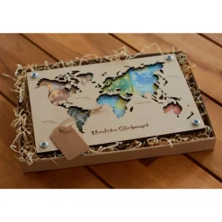 Geldgeschenk Hochzeit, Hochzeitsreise, Geburtstag oder Reisekasse für den Urlaub, Weltkarte, Geburtstagsgeschenk, Hochze