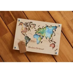 Geldgeschenk Hochzeit, Hochzeitsreise, Geburtstag oder Reisekasse für den Urlaub, Weltkarte, Geburtstagsgeschenk, Hochze