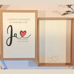 Geldgeschenk Hochzeit personalisiert – Geschenkbox mit Namen & Datum | Erinnerungsbox 