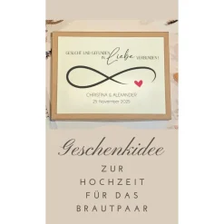 Geldgeschenk Hochzeit personalisiert – Elegante Geschenkbox mit Infinity-Symbol & Namen