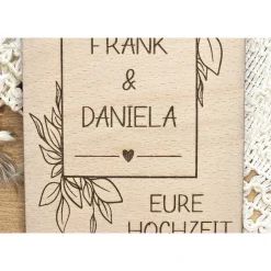 Geldgeschenk Hochzeit personalisiert, Hochzeitskarte Geschenk, Glückwunsch zur Hochzeit Karte Holz