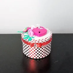 Geldgeschenk Hochzeit, runde Box, Geschenkbox mit süßem Liebes-Schloss, Hochzeitsgeschenk