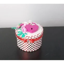 Geldgeschenk Hochzeit, runde Box, Geschenkbox mit süßem Liebes-Schloss, Hochzeitsgeschenk