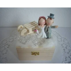 Geldgeschenk Hochzeit Winter Geschenkbox Flitterwochen Schlitten