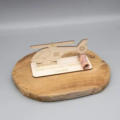 Geldgeschenk Hubschrauber - aus Holz personalisiert