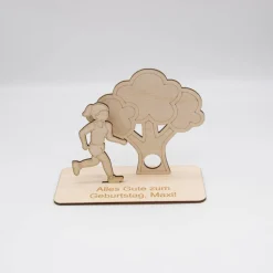 Geldgeschenk Joggen - aus Holz personalisiert