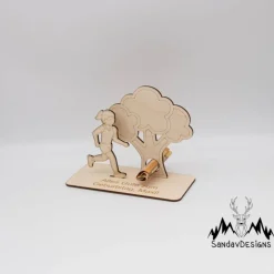 Geldgeschenk Joggen - aus Holz personalisiert