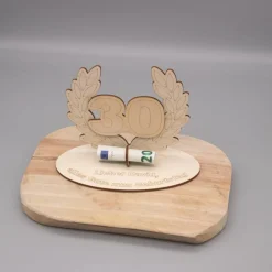 Geldgeschenk Jubiläum - aus Holz personalisiert