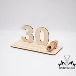 Geldgeschenk Jubiläum Zahl - aus Holz personalisiert