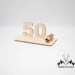 Geldgeschenk Jubiläum Zahl - aus Holz personalisiert