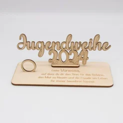Geldgeschenk Jugendweihe 2024 - aus Holz personalisiert
