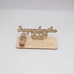 Geldgeschenk Jugendweihe 2024 - aus Holz personalisiert