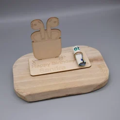 Geldgeschenk kabellose Kopfhörer - aus Holz personalisiert