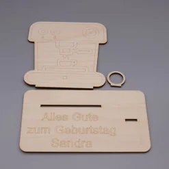 Geldgeschenk Kaffeevollautomat - aus Holz personalisiert