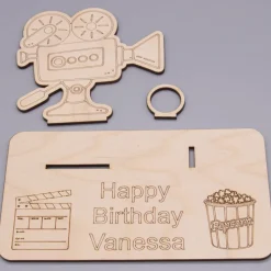 Geldgeschenk Kino - aus Holz personalisiert