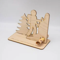 Geldgeschenk Klettern - aus Holz personalisiert