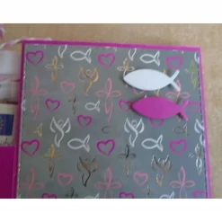 Geldgeschenk  Kommunion Mädchen Fisch Reagenzglas Verpackung Geldverpackung Wunscherfüller Pink Geschenk