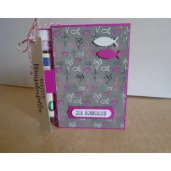 Geldgeschenk  Kommunion Mädchen Fisch Reagenzglas Verpackung Geldverpackung Wunscherfüller Pink Geschenk