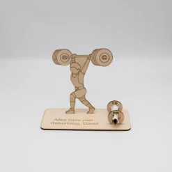Geldgeschenk Kraftsport - aus Holz personalisiert