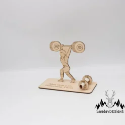 Geldgeschenk Kraftsport - aus Holz personalisiert