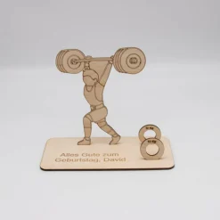 Geldgeschenk Kraftsport - aus Holz personalisiert