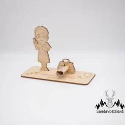 Geldgeschenk Krankenschwester - aus Holz personalisiert