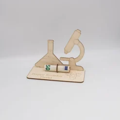Geldgeschenk Labor - aus Holz personalisiert