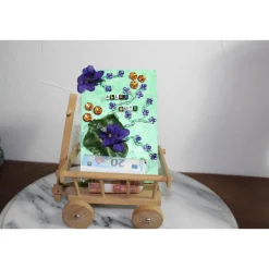 Geldgeschenk LEITERWAGEN VEILCHEN zu Ostern Muttertag Valentintstag Vatertag Geburtstag oder zu einem anderen Jubiläum