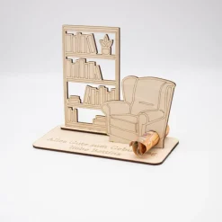 Geldgeschenk Lesezimmer - aus Holz personalisiert