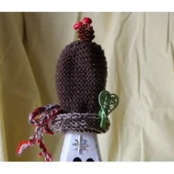 Geldgeschenk MANNI SNOW, nette Idee zum Nikolaus, witziges Upcycling-Projekt, gestaltet mit Acrylfarbe, Kork und Wolle