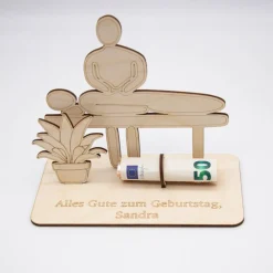 Geldgeschenk Massage - Wellness - aus Holz personalisiert