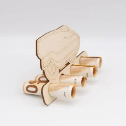 Geldgeschenk Mähroboter - aus Birkenholz - kreative Art Geld zu verschenken